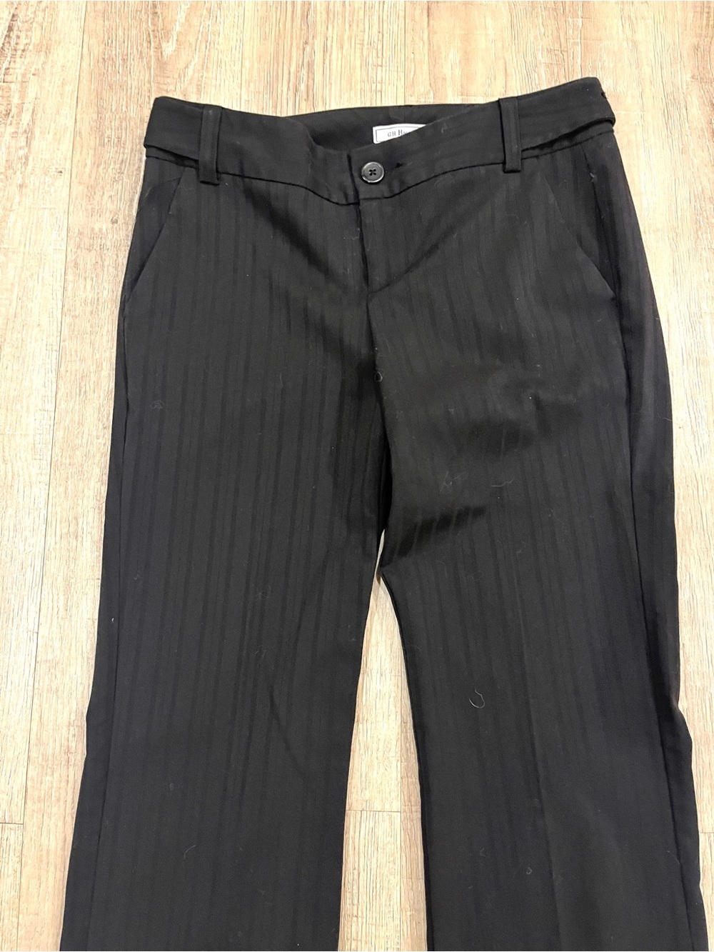 G.H. Bass Black Dress Pants with Subtle Stripes 4 - Picture 3 of 13